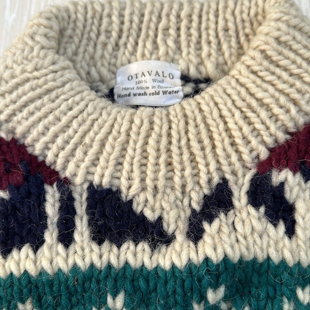 Vintage Otavalo Wool Nordic Style Sweater - Picture 3 of 5
